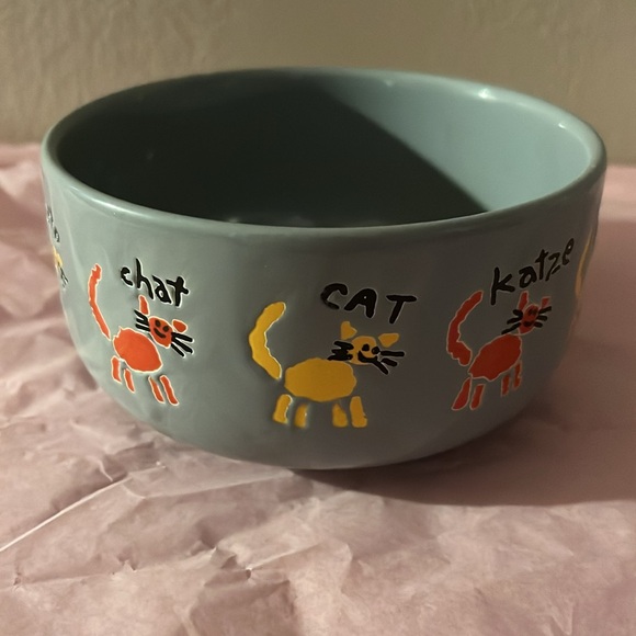 Vintage Gray Waechtersbach W.Germany Cat Gato Katz Chat Ceramic Feeding Bowl - Picture 2 of 4